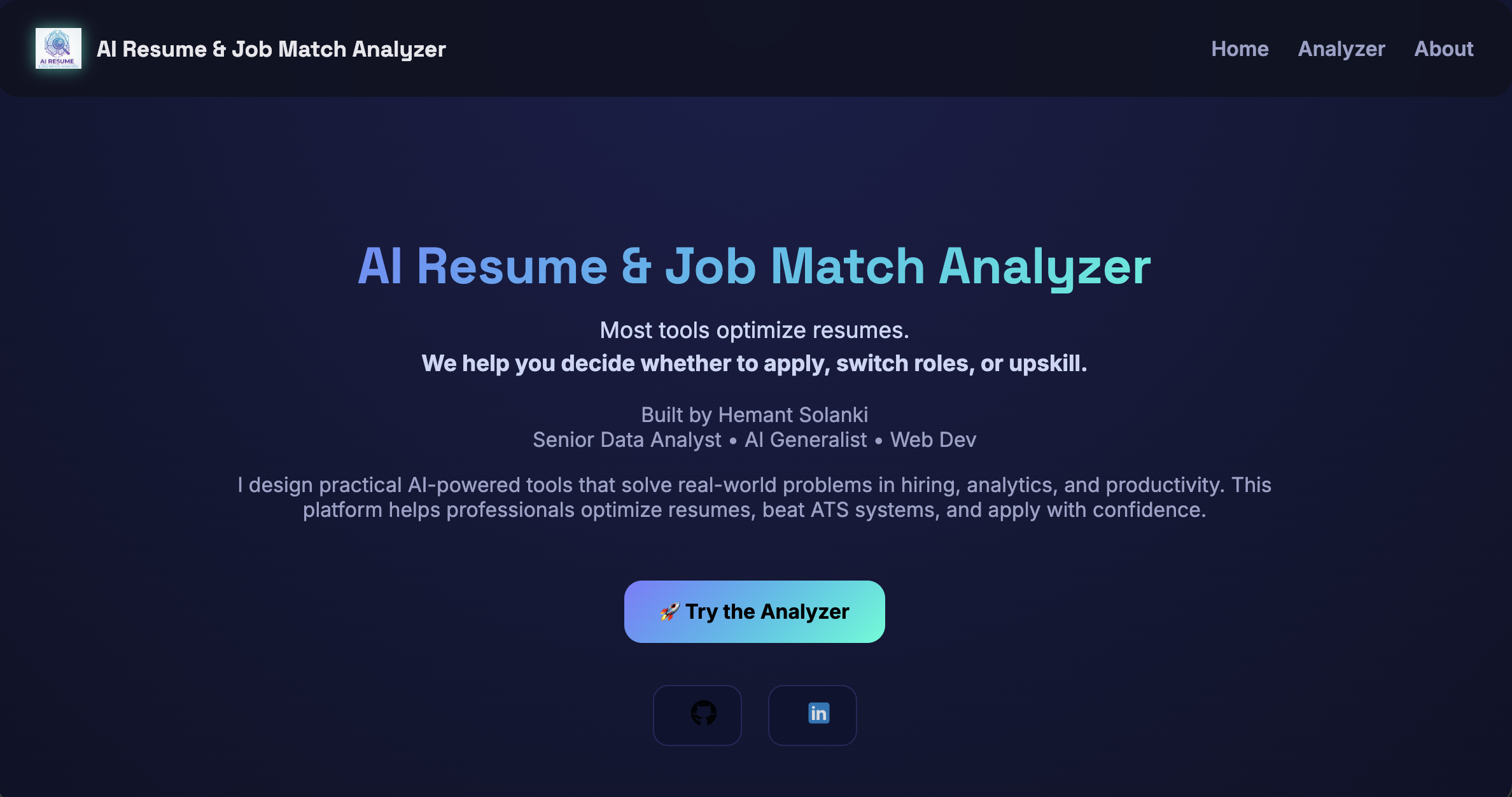 AI Resume Job Analyzer Screenshot